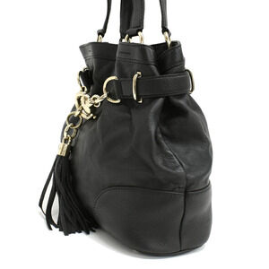 Gucci Leather Shoulder Tassel Black Handbag Black